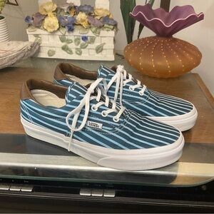 VANS WOMENS ERA 59 BLUE STRIPED SNEAKERS SZ 7